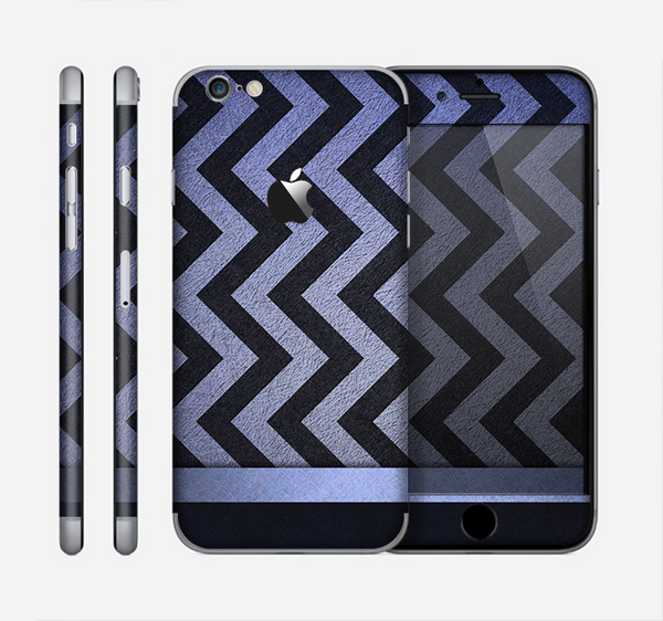The Purple Textured Chevron Pattern Skin for the Apple iPhone 6