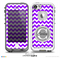 The Purple & White Chevron Monogram Name Script Skin Gray v1 Skin for the iPhone 5-5s Fre LifeProof Case