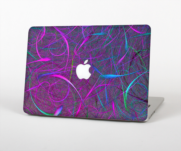 The Purple and Blue Electric Swirels Skin Set for the Apple MacBook Pro 15" with Retina Display