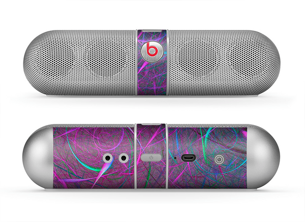 The Purple and Blue Electric Swirls Skin for the Beats by Dre Pill Bluetooth Speaker