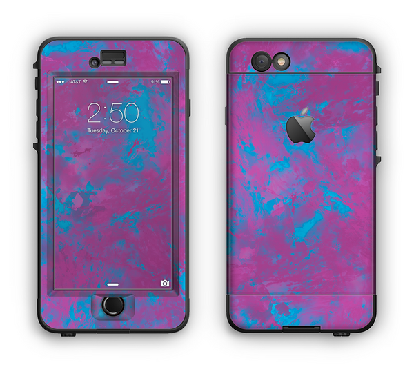 The Purple and Blue Paintburst Apple iPhone 6 Plus LifeProof Nuud Case Skin Set