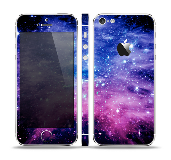 The Purple and Blue Scattered Stars Skin Set for the Apple iPhone 5