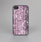 The Purple and Gray Stripes with Overlapping Floral Skin-Sert for the Apple iPhone 4-4s Skin-Sert Case