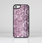 The Purple and Gray Stripes with Overlapping Floral Skin-Sert for the Apple iPhone 5c Skin-Sert Case