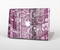 The Purple and Gray Stripes with Overlapping Floral Skin Set for the Apple MacBook Pro 13" with Retina Display