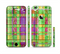 The Purple and Green Plad with Floral Pattern Sectioned Skin Series for the Apple iPhone 6 Plus