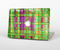 The Purple and Green Plad with Floral Pattern Skin Set for the Apple MacBook Pro 15" with Retina Display