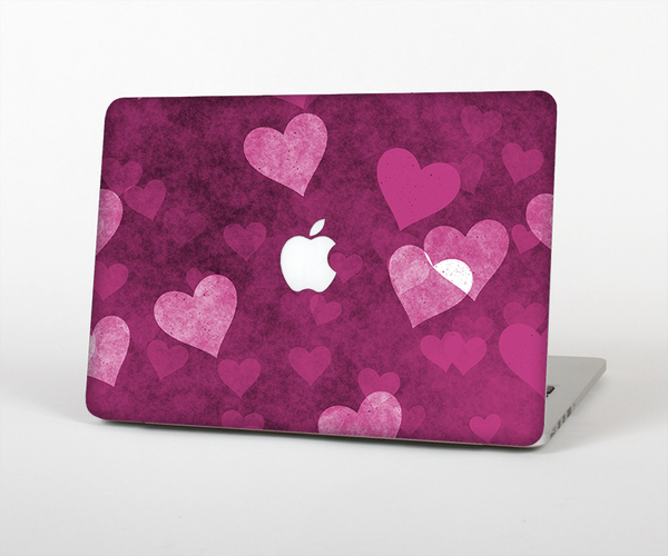 The Purple and Pink Layered Hearts Skin Set for the Apple MacBook Pro 13" with Retina Display