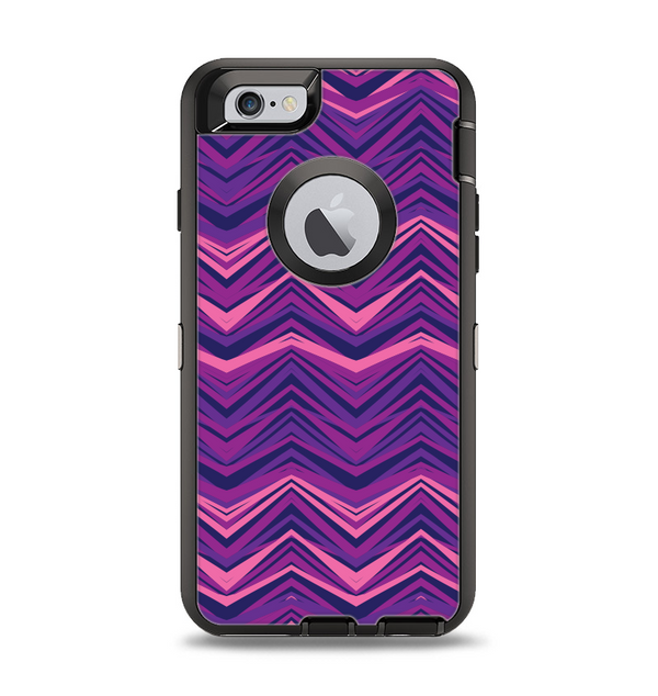 The Purple and Pink Overlapping Chevron V3 Apple iPhone 6 Otterbox Defender Case Skin Set