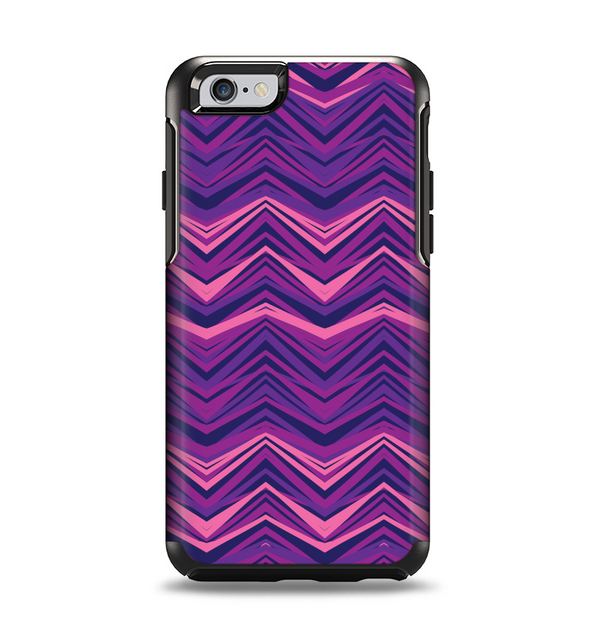 The Purple and Pink Overlapping Chevron V3 Apple iPhone 6 Otterbox Symmetry Case Skin Set