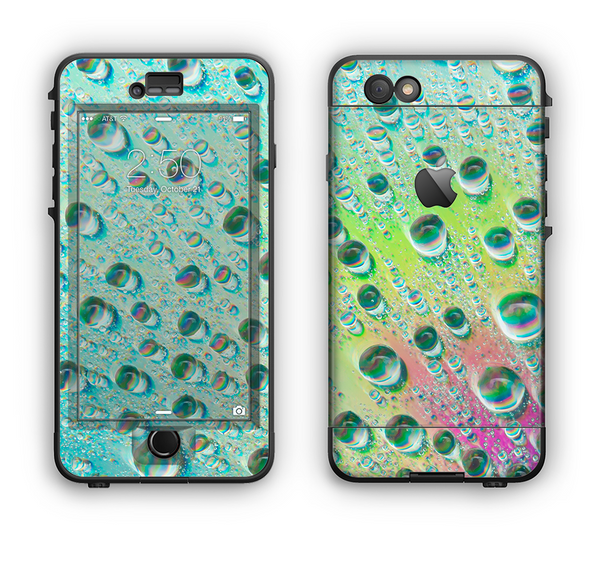 The RainBow WaterDrops Apple iPhone 6 Plus LifeProof Nuud Case Skin Set