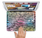 The Rainbow Colored Vector Black Zebra Print Skin Set for the Apple MacBook Pro 13" with Retina Display