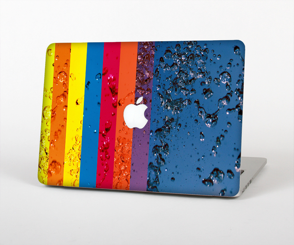 The Rainbow Colored Water Stripes Skin Set for the Apple MacBook Pro 13" with Retina Display