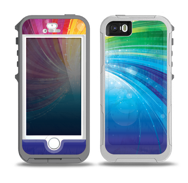 The Rainbow Hd Waves Skin for the iPhone 5-5s OtterBox Preserver WaterProof Case