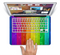 The Rainbow Highlighted Wooden Planks Skin Set for the Apple MacBook Pro 15" with Retina Display