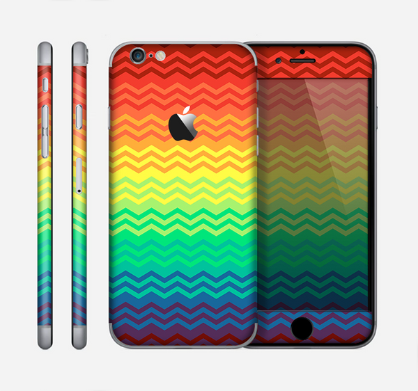 The Rainbow Thin Lined Chevron Pattern Skin for the Apple iPhone 6