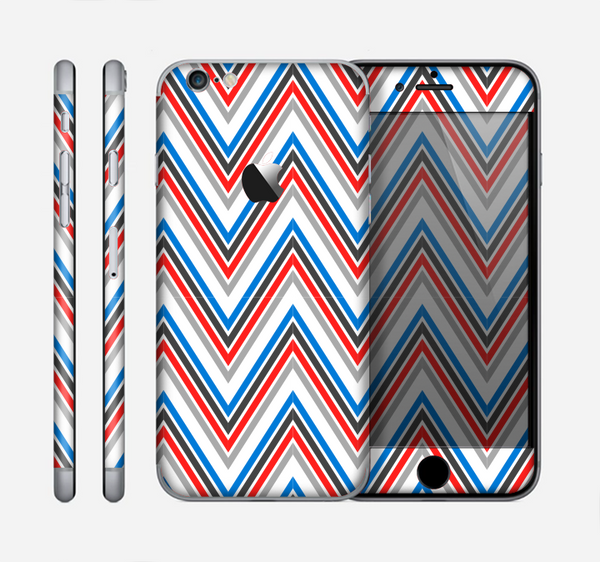The Red-White-Blue Sharp Chevron Pattern Skin for the Apple iPhone 6
