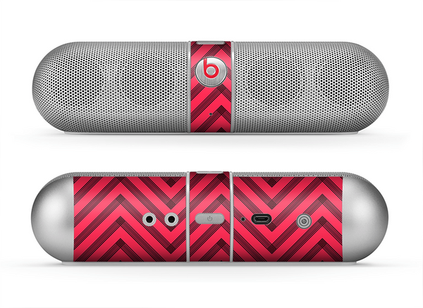 The Red & Black Sketch Chevron Skin for the Beats by Dre Pill Bluetooth Speaker