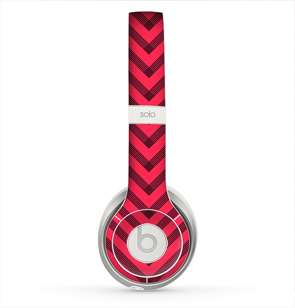 The Red & Black Sketch Chevron Skin for the Beats by Dre Solo 2 Headphones