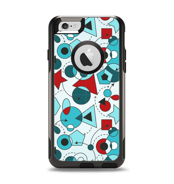 The Red & Blue Abstract Shapes Apple iPhone 6 Otterbox Commuter Case Skin Set