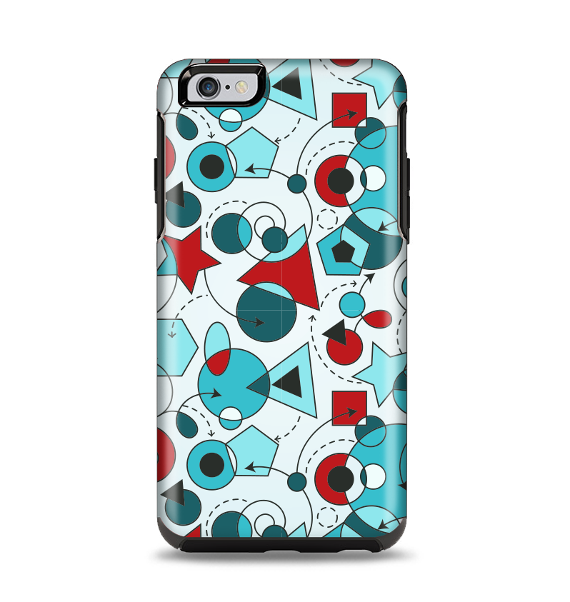 The Red & Blue Abstract Shapes Apple iPhone 6 Plus Otterbox Symmetry Case Skin Set