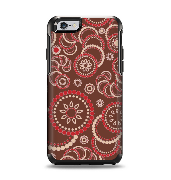 The Red & Brown Creative Flower Pattern Apple iPhone 6 Otterbox Symmetry Case Skin Set
