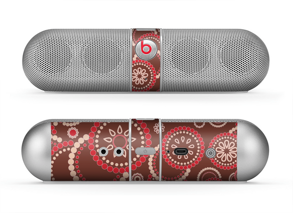 The Red & Brown Creative Flower Pattern Skin for the Beats by Dre Pill Bluetooth Speaker