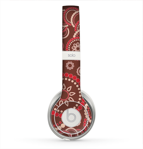 The Red & Brown Creative Flower Pattern Skin for the Beats by Dre Solo 2 Headphones