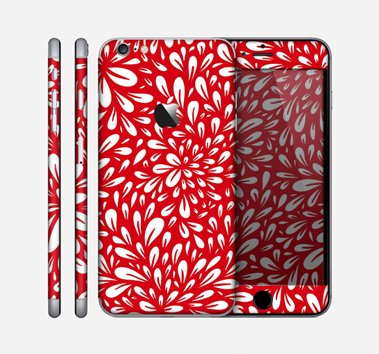 The Red Floral Sprout Skin for the Apple iPhone 6 Plus