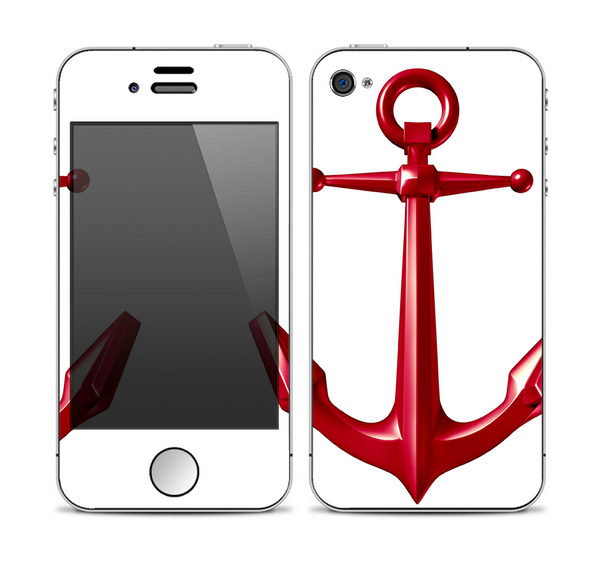 The Red Glossy Anchor copy Skin for the Apple iPhone 4-4s