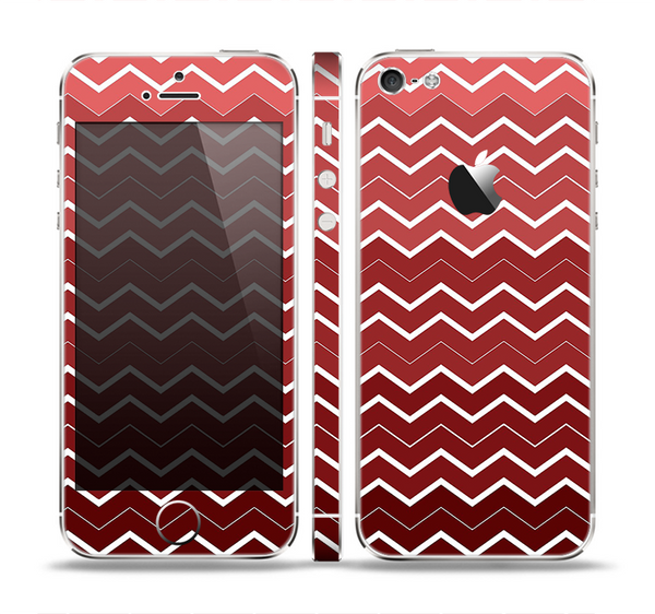 The Red Gradient Layered Chevron Skin Set for the Apple iPhone 5