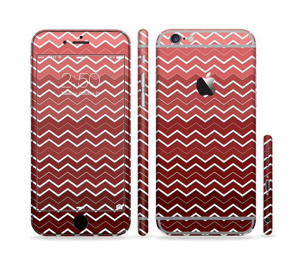 The Red Gradient Layered Chevron Sectioned Skin Series for the Apple iPhone 6