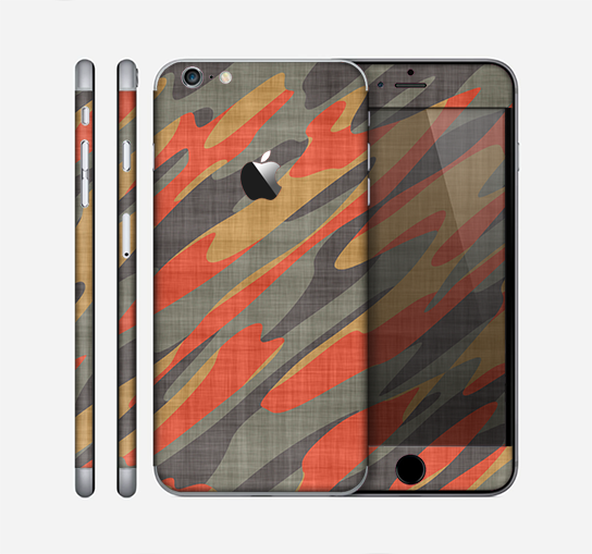 The Red, Green and Black Abstract Traditional Camouflage Skin for the Apple iPhone 6 Plus