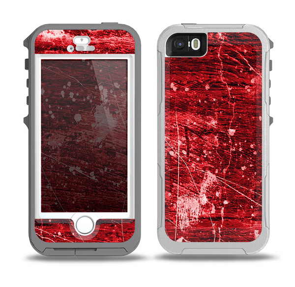 The Red Grunge Paint Splatter Skin for the iPhone 5-5s OtterBox Preserver WaterProof Case
