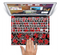 The Red Icon Flowers on Dark Swirl Skin Set for the Apple MacBook Air 13"