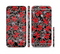 The Red Icon Flowers on Dark Swirl Sectioned Skin Series for the Apple iPhone 6 Plus