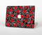 The Red Icon Flowers on Dark Swirl Skin Set for the Apple MacBook Air 13"