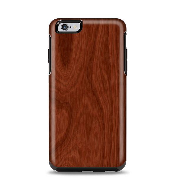 The Red Mahogany Wood Apple iPhone 6 Plus Otterbox Symmetry Case Skin Set