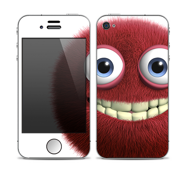 The Red Smiling Fuzzy Wuzzy Skin for the Apple iPhone 4-4s