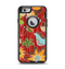 The Red Striped Vector Floral Design Apple iPhone 6 Otterbox Defender Case Skin Set