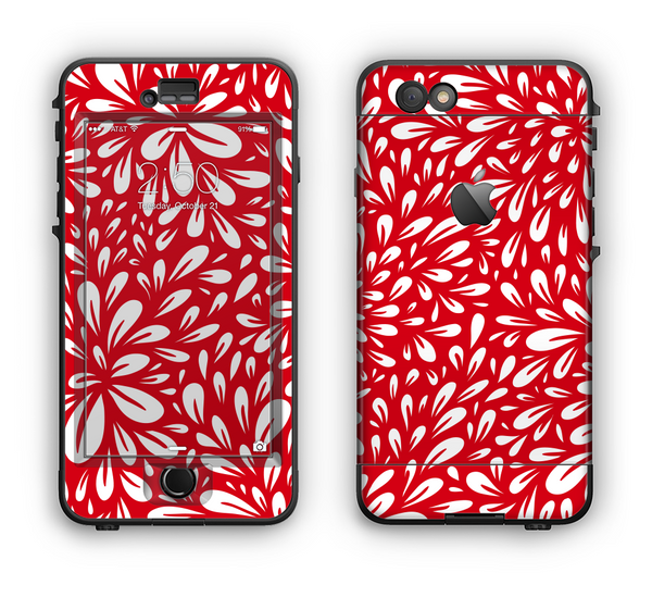 The Red Vector Floral Sprout Apple iPhone 6 Plus LifeProof Nuud Case Skin Set