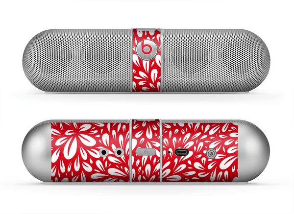 The Red Vector Floral Sprout Skin for the Beats by Dre Pill Bluetooth Speaker