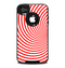 The Red & White Hypnotic Swirl Skin for the iPhone 4-4s OtterBox Commuter Case