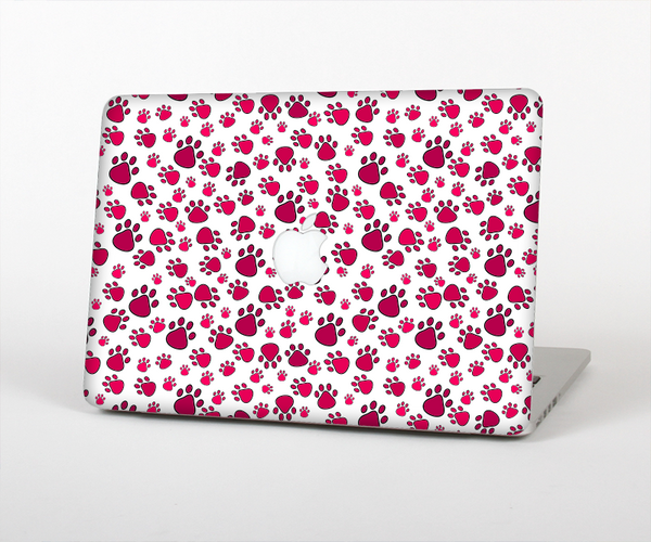 The Red & White Paw Prints Skin Set for the Apple MacBook Air 13"