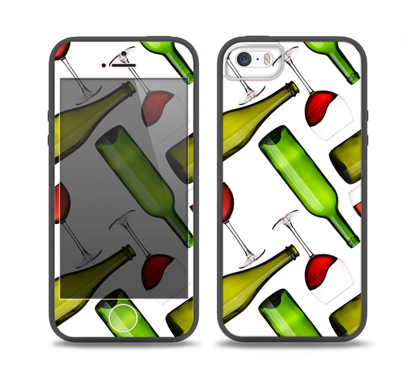 The Red Wine Bottles and Glasses Skin Set for the iPhone 5-5s Skech Glow Case