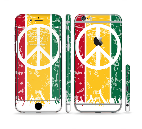 The Red, Yellow & Green Layered Peace Sectioned Skin Series for the Apple iPhone 6