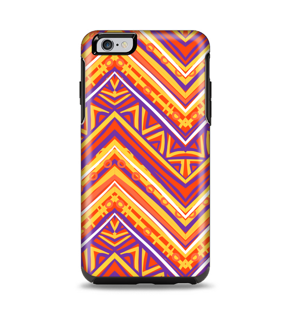 The Red, Yellow and Purple Vibrant Aztec Zigzags Apple iPhone 6 Plus Otterbox Symmetry Case Skin Set