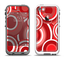 The Red and White Layered Vector Circles Apple iPhone 5-5s LifeProof Fre Case Skin Set