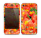 The Red and Yellow Watercolor Flowers Skin for the Apple iPhone 4-4s