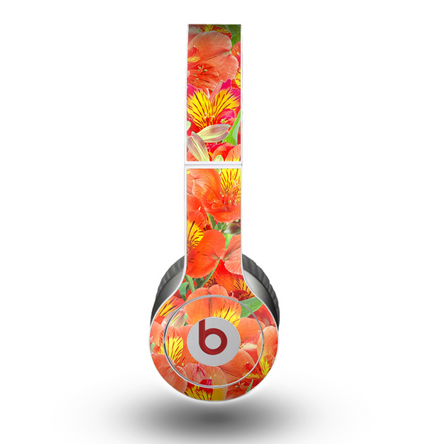The Red and Yellow Watercolor Flowers Skin for the Beats by Dre Original Solo-Solo HD Headphones
